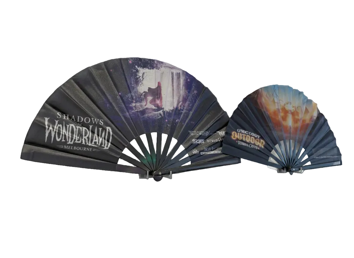 folding fans on wall mounts