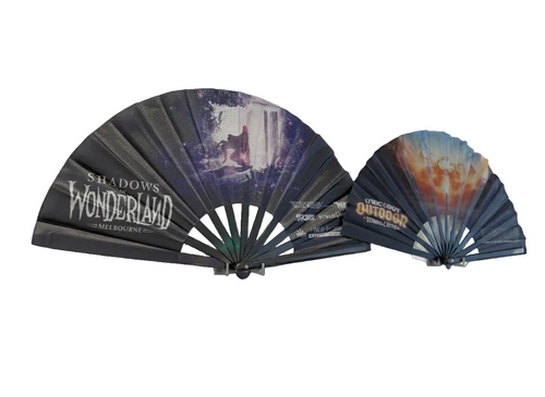 folding fans on wall mounts